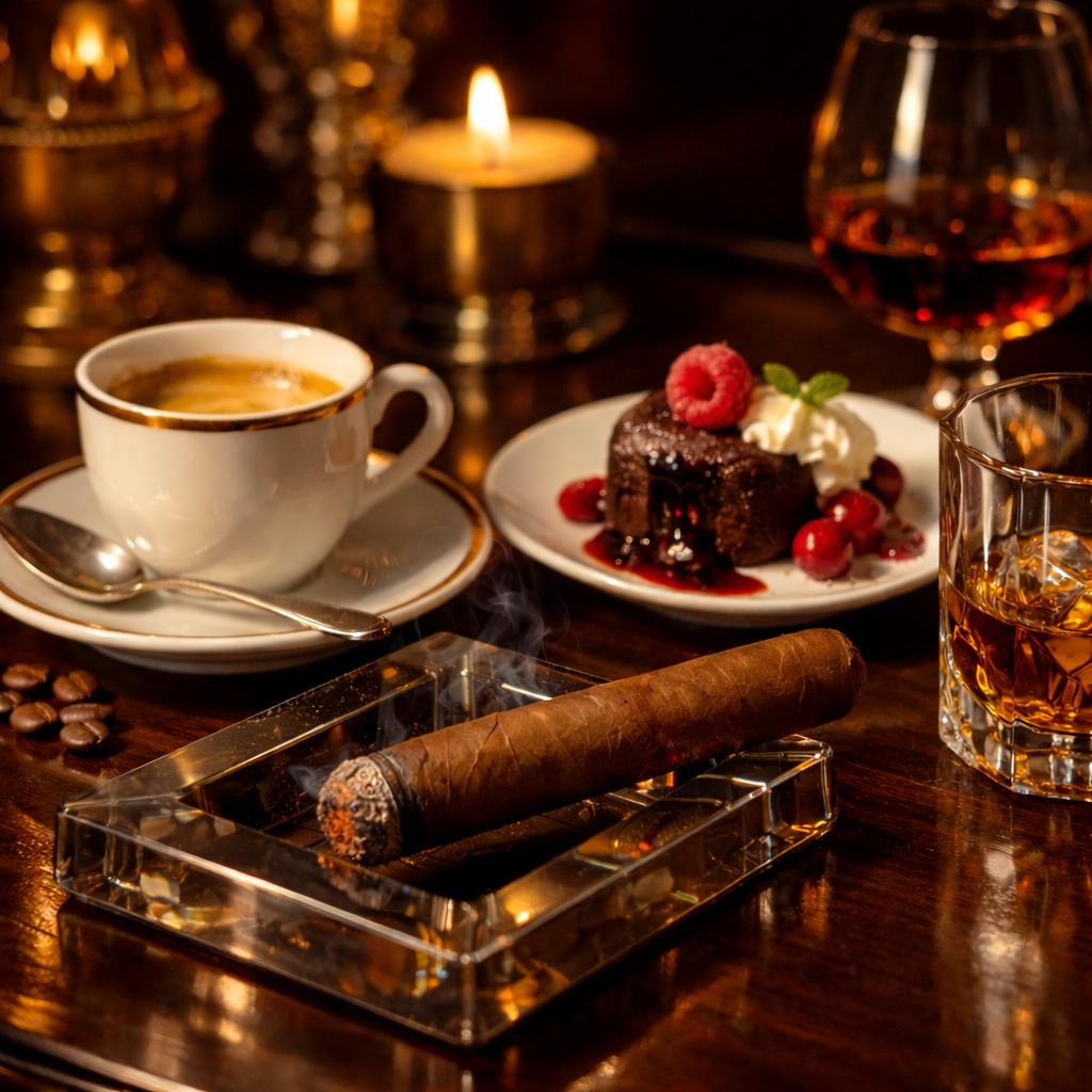Cigar and pairing detail at Smoke and Munch
